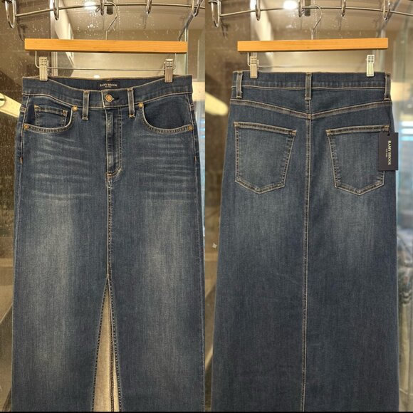 Ramy Brook Madalyn High-Rise Front-Slit Denim Maxi Skirt (Medium Wash Denim) - Picture 10 of 16